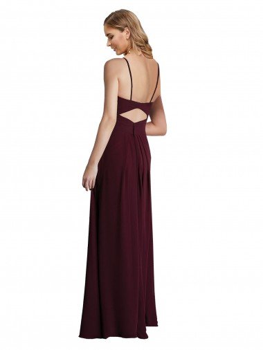 Affordable Long Chiffon Bridesmaid Dress with Sweetheart Neckline UK