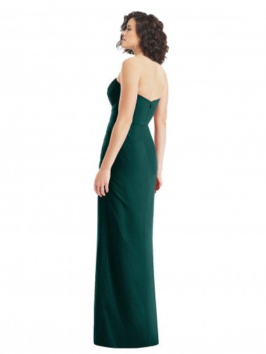 Affordable Twist Front Draped Chiffon Bridesmaid Dress with Slit UK