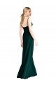 Affordable Wide V-Neck Long Spaghetti Strap Chiffon Bridesmaid Dress UK