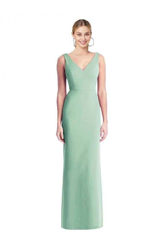 Affordable Sleeveless Tie Back Chiffon Trumpet Chiffon Bridesmaid Dress UK