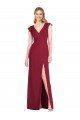 Affordable Ruffled Sleeves Mermaid Chiffon Bridesmaid Dress with Front Slit UK