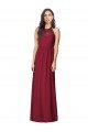 Affordable Halter Neck Full-Length Shirred Chiffon Bridesmaid Dress UK