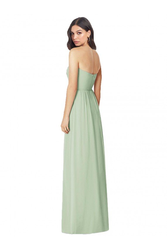 Affordable Strapless Sweetheart All-Over Shirring Chiffon Bridesmaid Dress UK