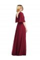 Affordable Full Length Lux Chiffon Flutter Sleeves Bridesmaid Dress UK