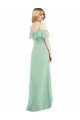 Affordable High Low Off the Shoulder Wrap Chiffon Bridesmaid Dress  UK