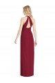 Affordable V-Neck Halter Chiffon Maxi Formal Bridesmaid Dress Open Back UK