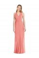 Affordable V-Neck Halter Chiffon Maxi Formal Bridesmaid Dress Open Back UK