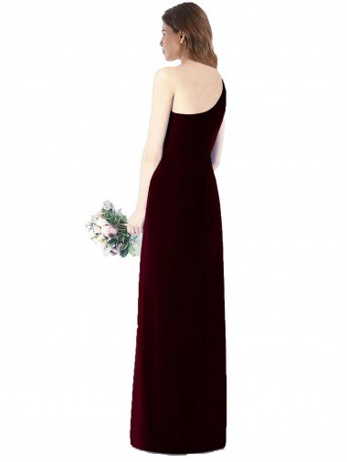 Affordable One Shoulder Chiffon Trumpet Bridesmaid Dress UK