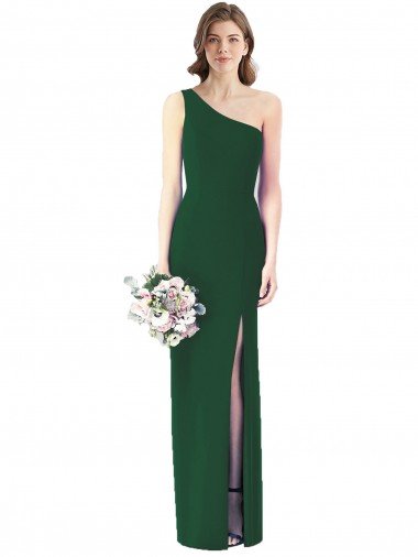 Affordable One Shoulder Chiffon Trumpet Bridesmaid Dress UK