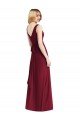 Affordable Sleeveless V-Neck Chiffon Wrap Bridesmaid Dress UK