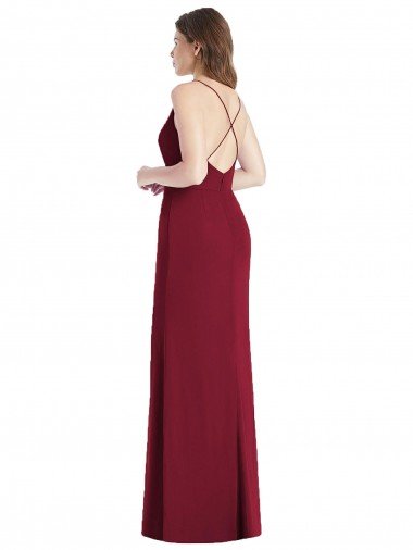 Affordable Criss Cross Back Mermaid Wrap Chiffon Bridesmaid Dress UK