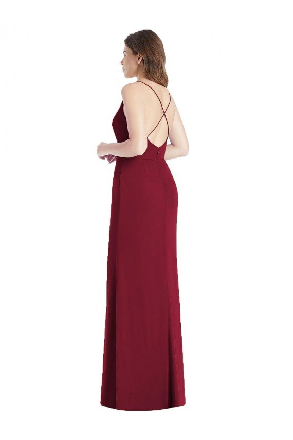 Affordable Criss Cross Back Mermaid Wrap Chiffon Bridesmaid Dress UK