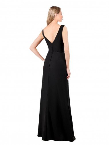 Affordable V-Neckline Chiffon Bridesmaid Dress / Prom Dress with Draped Bodice UK