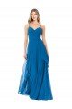 Affordable Simple Sweetheart Chiffon Bridesmaid Dress with Cascading Overlay UK