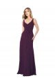 Affordable Long Chiffon Bridesmaid Dress with Front Bow UK