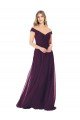 Affordable Classic Off the Shoulder Draped Chiffon Bridesmaid Dress UK