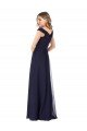 Affordable Off the Shoulder Classic Chiffon Bridesmaid Dress with Draped Bodice UK