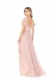Affordable Flutter Cap Sleeves Square Neck Ruffle Chiffon Bridesmaid Dress UK