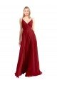 Affordable A-Line Spaghetti Straps V-Neckline Chiffon Bridesmaid Dress Open Back UK