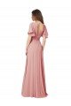 Affordable Flutter Sleeves Plunging V-Neck Boho Chiffon Bridesmaid Dress UK