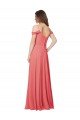 Affordable Draped Off the Shoulder Straps Chiffon Bridesmaid Dress UK