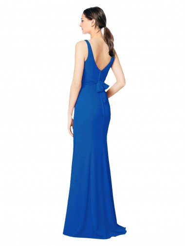 Affordable Low Back Sleeveless Chiffon Bridesmaid Dress with Side Slit UK