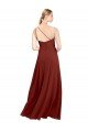Affordable Fit and Flare One Shoulder Long Chiffon Bridesmaid Dress with High Slit UK