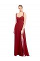 Affordable Sweetheart Neckline Long Chiffon Bridesmaid Dress with Side Slit and Wide Straps UK