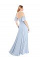 Affordable Off the Shoulder Flutter Sleeves Long Chiffon Bridesmaid Dress UK