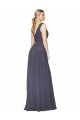 Affordable Floor Length High Neck V-Back Chiffon Bridesmaid Dress / Formal Prom Dress UK
