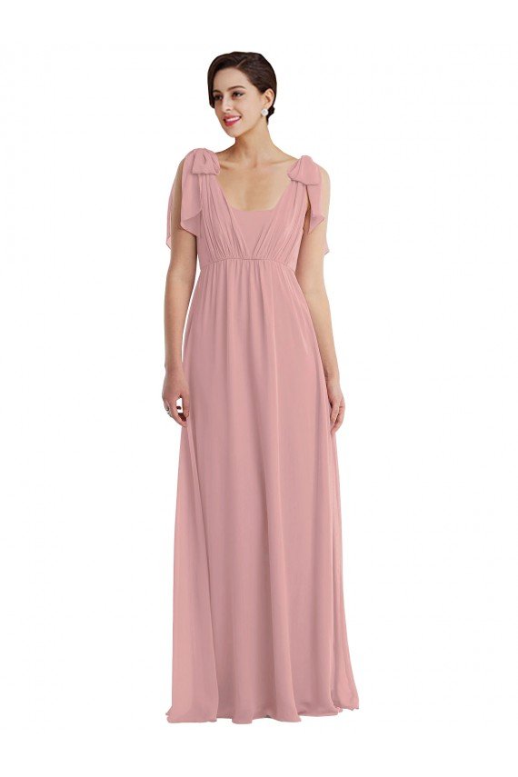 Affordable Empire Waist Long Halter Maxi Bridesmaid Dress UK