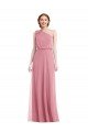 Affordable One Shoulder Bow Blouson Bodice Maxi Bridesmaid Dress UK