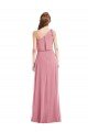 Affordable One Shoulder Bow Blouson Bodice Maxi Bridesmaid Dress UK
