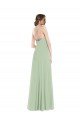Affordable Scoop Neck Tie Strap Maxi Bridesmaid Dress with Front Slit UK