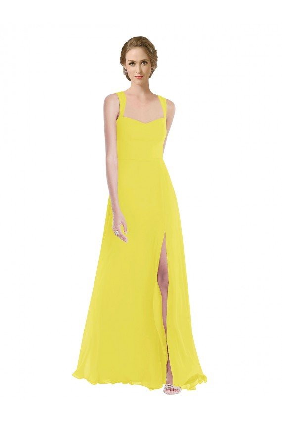 Affordable Wide Strap Sweetheart Maxi Bridesmaid Dress UK