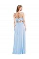 Affordable Tie Back Cutout Maxi Formal Bridesmaid Dress with Front Slit UK