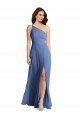 Affordable One Shoulder Full Length Maxi Formal Bridesmaid Dress with Flirty Slit UK