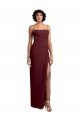 Affordable Sleek Straight Neckline Chiffon Bridesmaid Dress with Spaghetti Straps and High Side Slit UK
