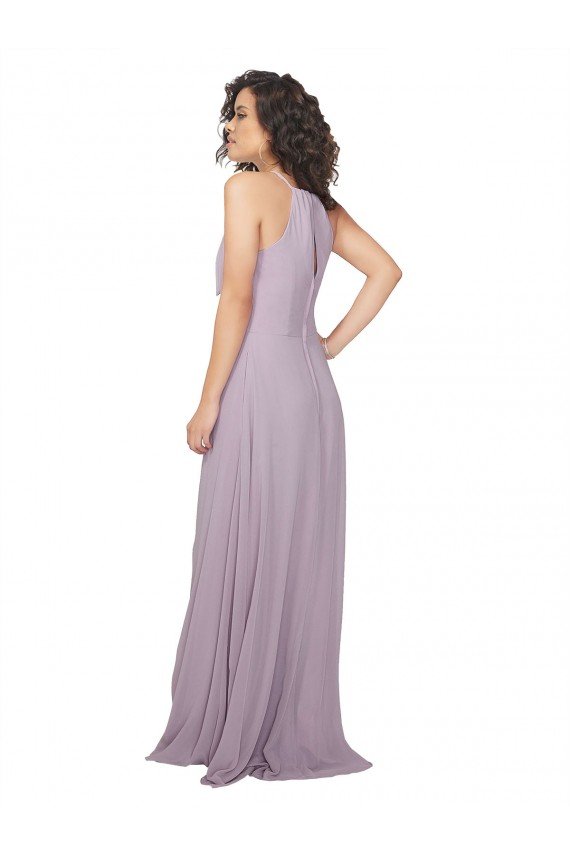 Affordable Halter Neck Bridesmaid Dress with Bow UK