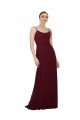 Affordable Scoop Neck Tied Keyhole Back Chiffon Bridesmaid Dress UK