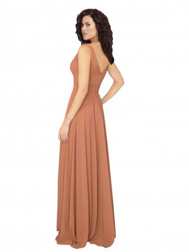Affordable Knotted Bodice Chiffon Bridesmaid Dress UK