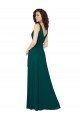 Affordable V-Neck Chiffon Bridesmaid Dress with Front Skirt Slit UK