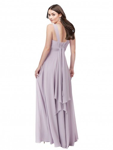 Affordable Draped Chiffon Bridesmaid Dress with Sash UK