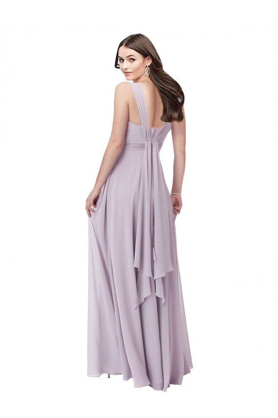 Affordable Draped Chiffon Bridesmaid Dress with Sash UK