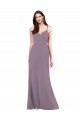 Affordable Simple Floor-Length Chiffon Formal Bridesmaid Dress with Criss-Cross Back UK