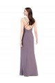 Affordable Simple Floor-Length Chiffon Formal Bridesmaid Dress with Criss-Cross Back UK