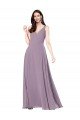 Affordable Long Chiffon Formal Bridesmaid Dress with Open Back UK