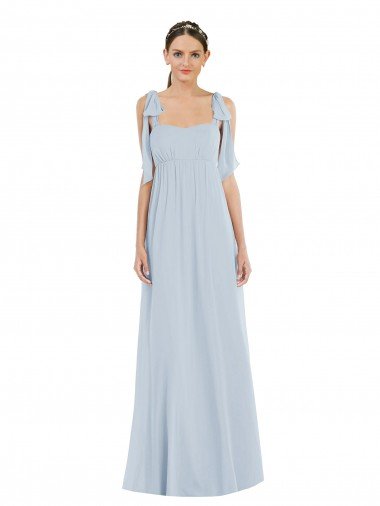 Affordable Tie Shoulder Empire Waist Maxi Bridesmaid Dress UK