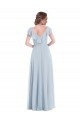 Affordable Ruffle Trimmed V Back Chiffon Maxi Bridesmaid Dress UK