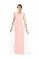 Affordable V-Neck Full Length Chiffon Bridesmaid Dress UK